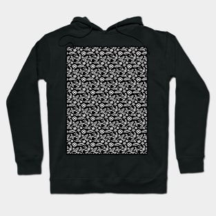 black and white plants pattern Hoodie